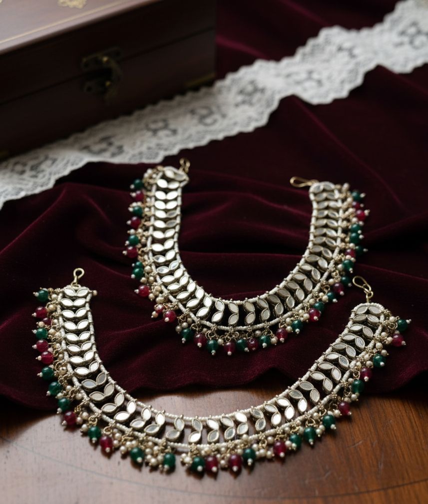 Jhanjhar Set Of Banjara Mirror Work Anklets