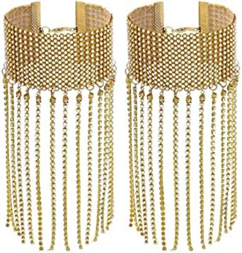 Glam Golden Rhinestone Fringe Anklet