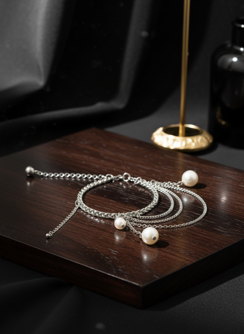Prettyfeet Gala Pearl Strand Anklet
