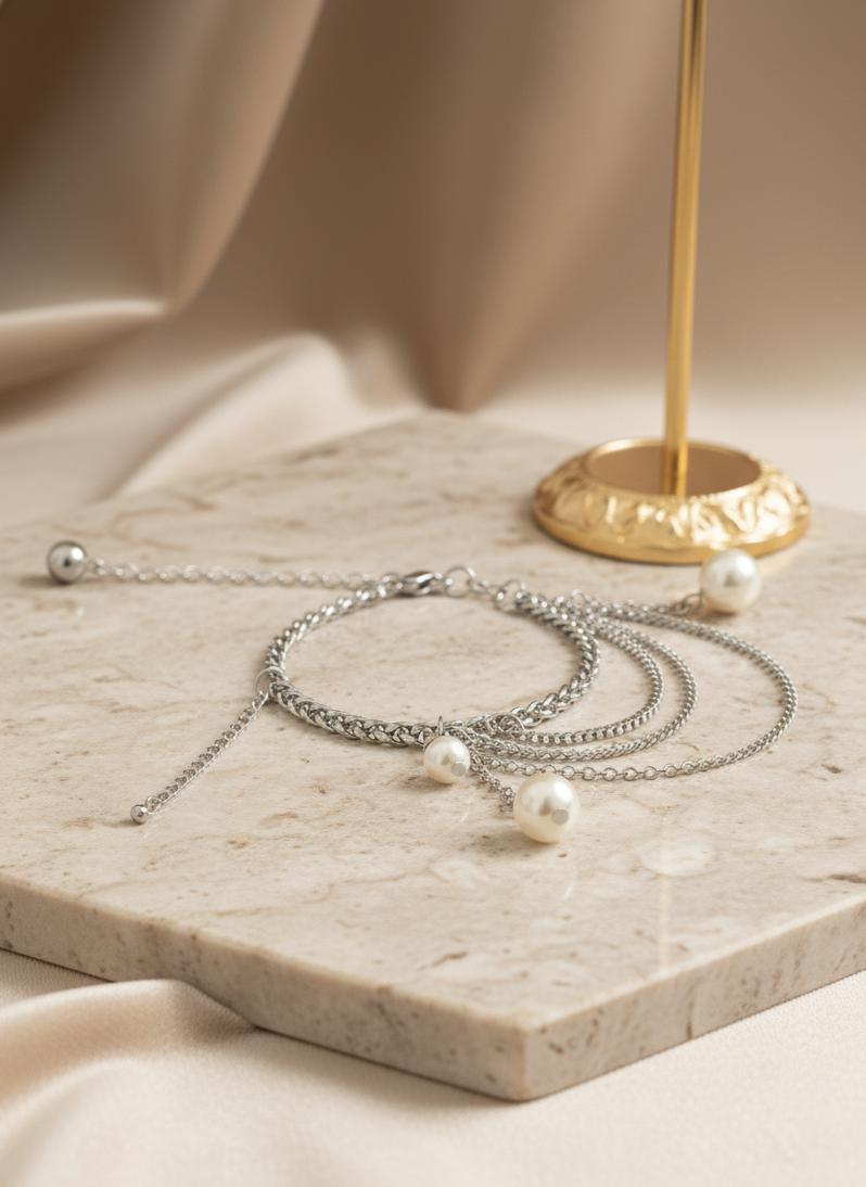 Prettyfeet Gala Pearl Strand Anklet